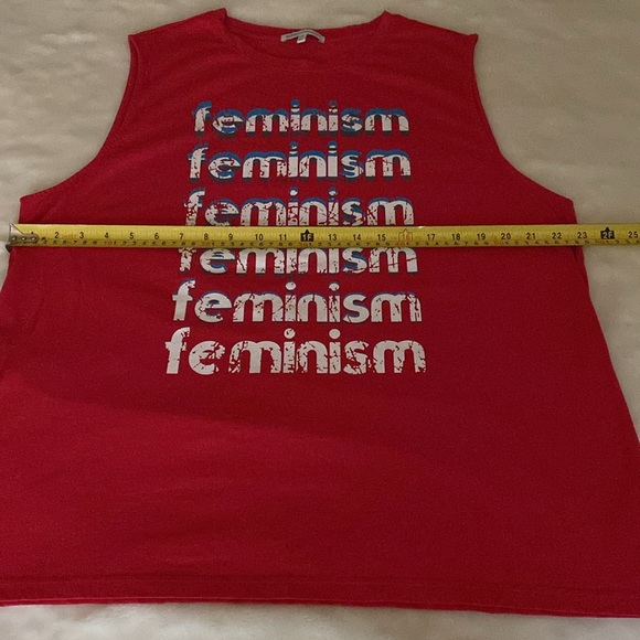NWOT REBECCA MINKOFF “Feminism” Red Muscle Tee Size XXL - Picture 7 of 14